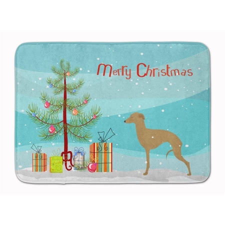Carolines Treasures Italian Greyhound Merry Christmas Tree Machine Washable Memory Foam Mat BB2932RUG